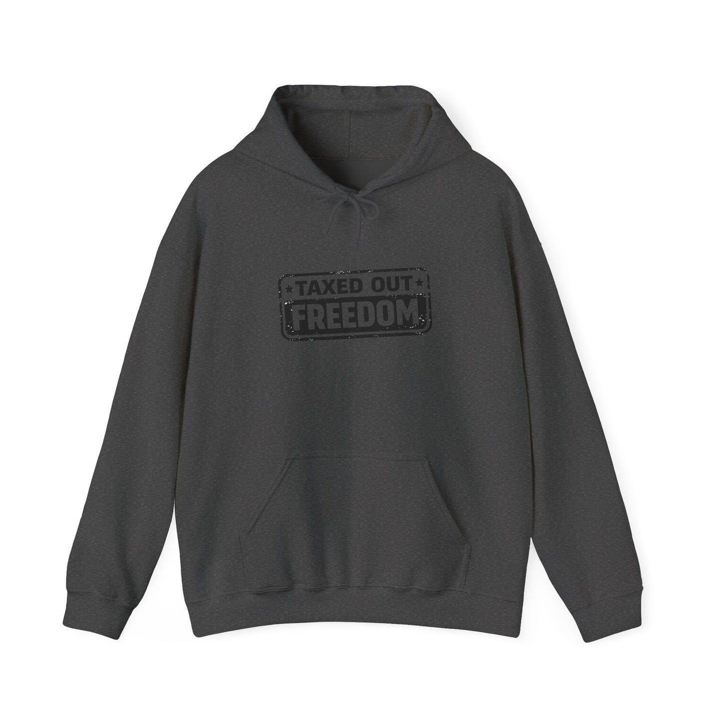 Taxed Out Freedom Hoodie — Vintage Stamp Logo Pullover