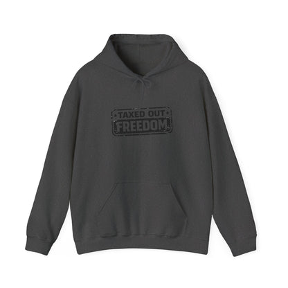 Taxed Out Freedom Hoodie — Vintage Stamp Logo Pullover