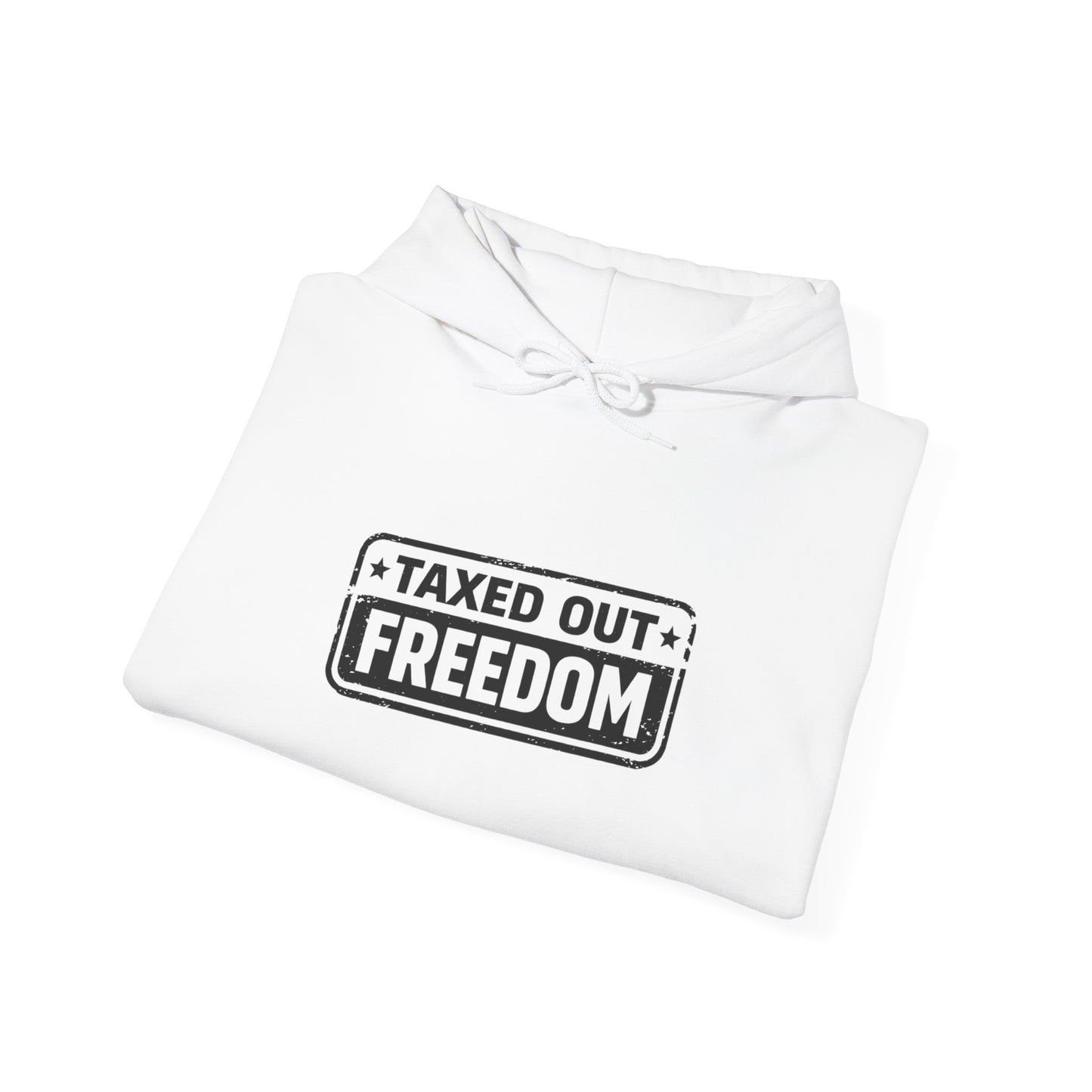 Taxed Out Freedom Hoodie — Vintage Stamp Logo Pullover