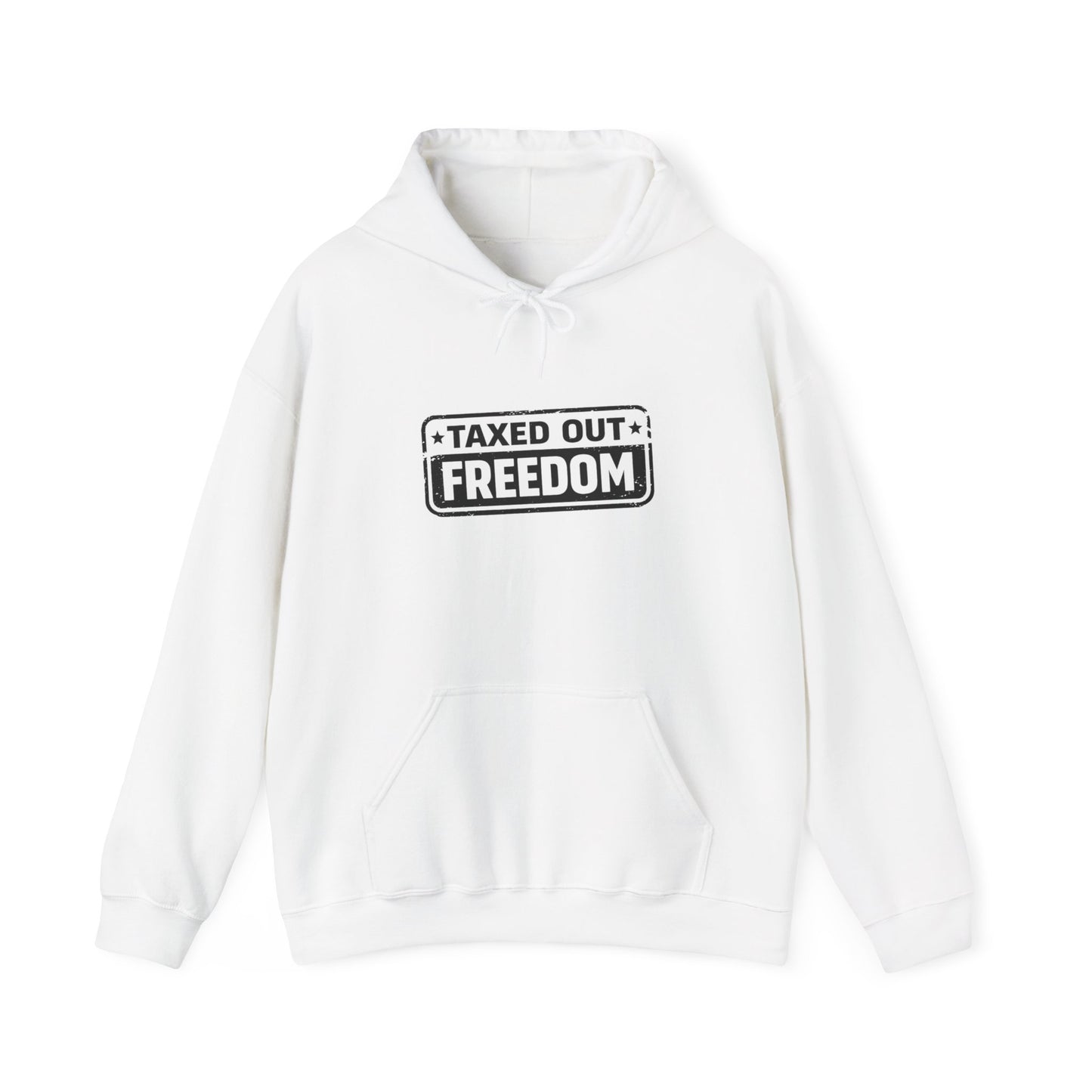 Taxed Out Freedom Hoodie — Vintage Stamp Logo Pullover