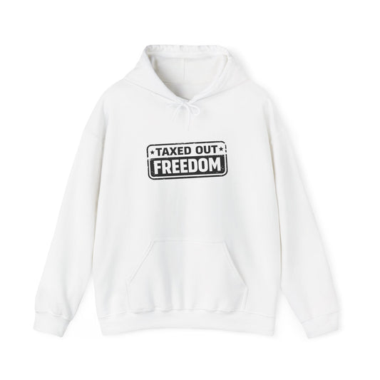 Taxed Out Freedom Hoodie — Vintage Stamp Logo Pullover