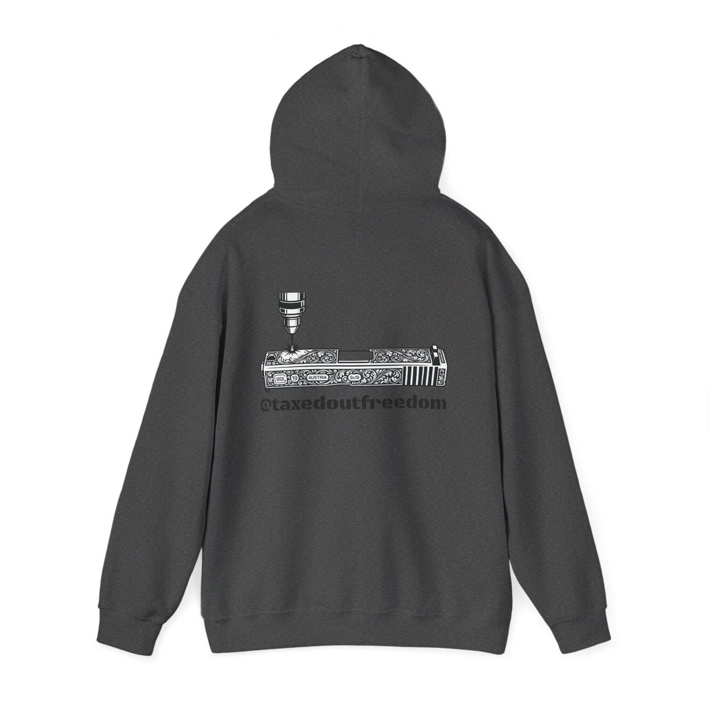 Taxed Out Freedom Hoodie — Vintage Stamp Logo Pullover