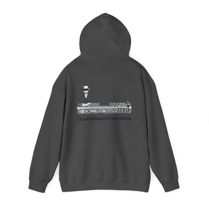 Taxed Out Freedom Hoodie — Vintage Stamp Logo Pullover