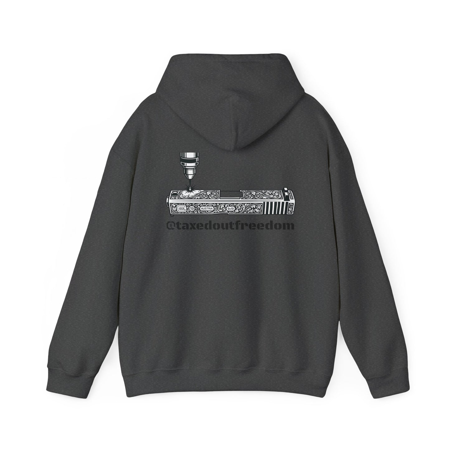 Taxed Out Freedom Hoodie — Vintage Stamp Logo Pullover