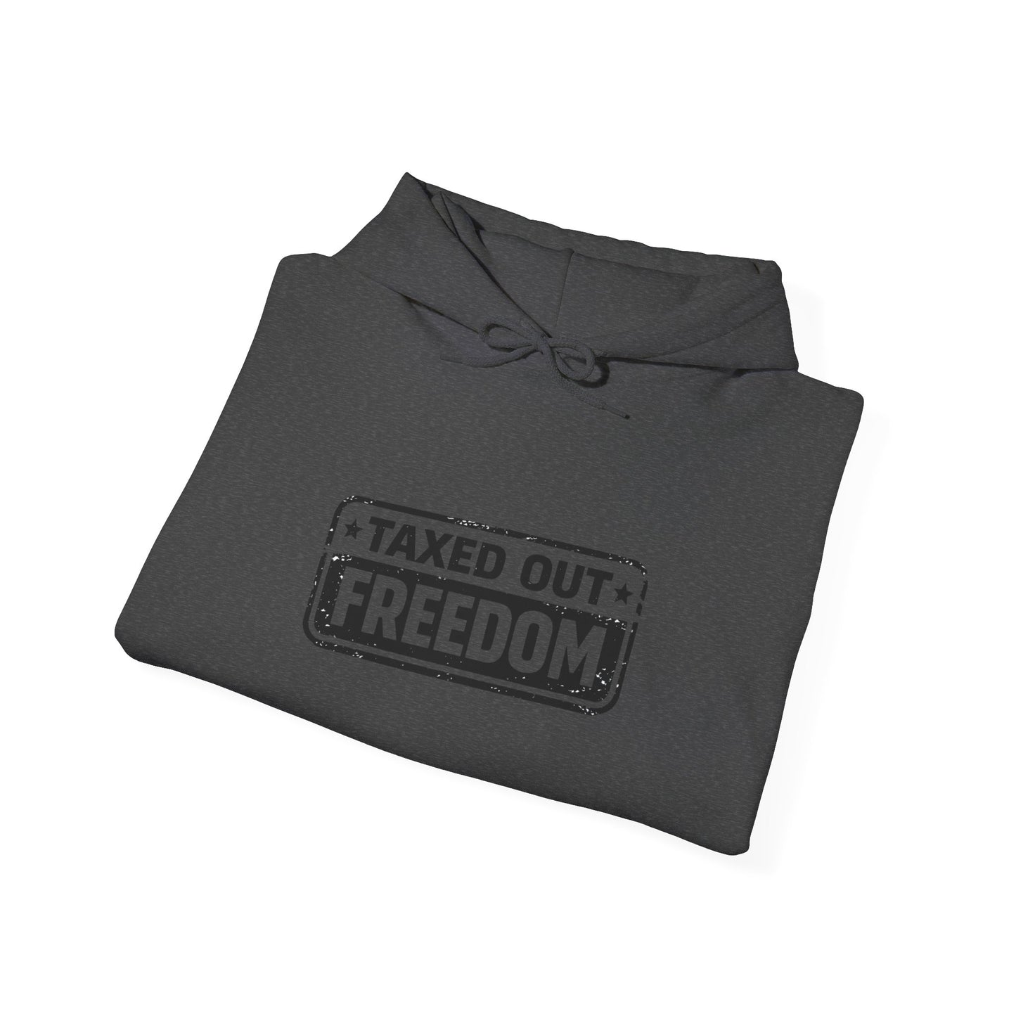 Taxed Out Freedom Hoodie — Vintage Stamp Logo Pullover