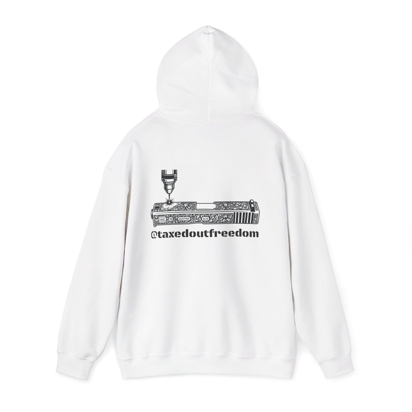 Taxed Out Freedom Hoodie — Vintage Stamp Logo Pullover