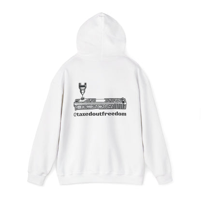 Taxed Out Freedom Hoodie — Vintage Stamp Logo Pullover