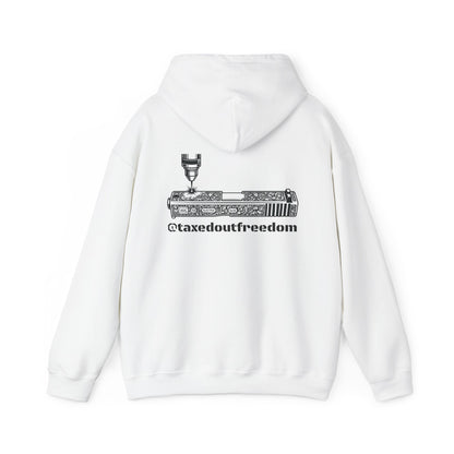 Taxed Out Freedom Hoodie — Vintage Stamp Logo Pullover