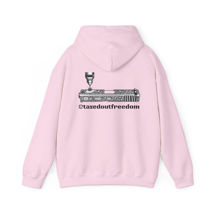 Taxed Out Freedom Hoodie — Vintage Stamp Logo Pullover