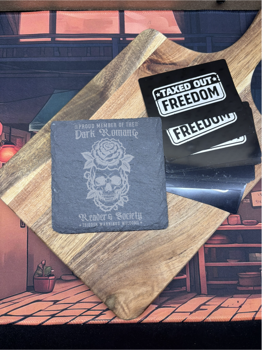 Dark Romance Reader Slate Coasters