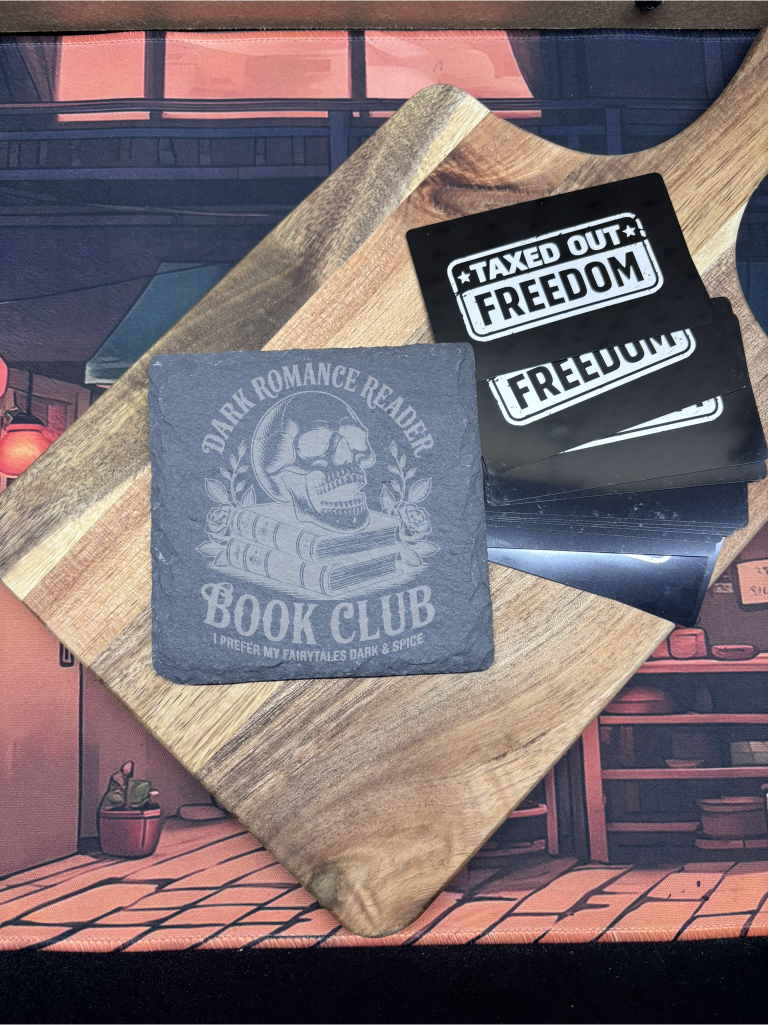 Dark Romance Reader Slate Coasters