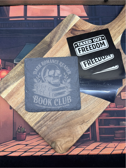 Dark Romance Reader Slate Coasters