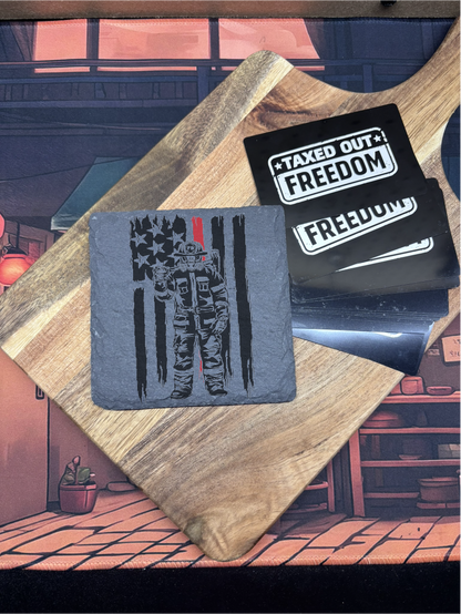 The Firefighter Slate Coasters